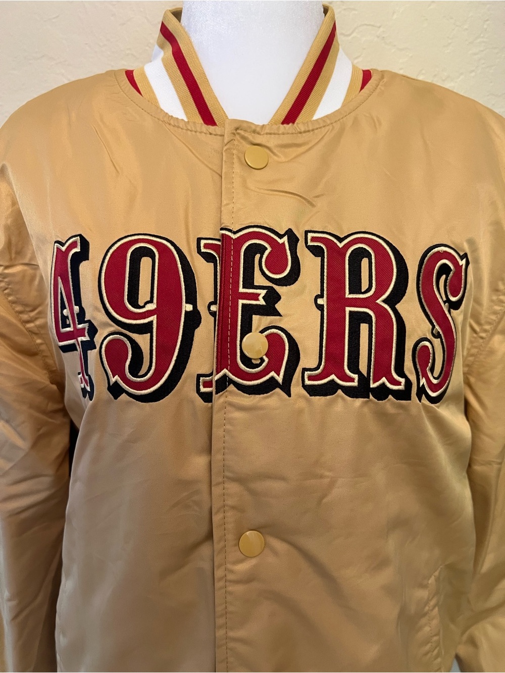 San Francisco 49ers Gold Satin Varsity Jacket - Picture 2 of 5